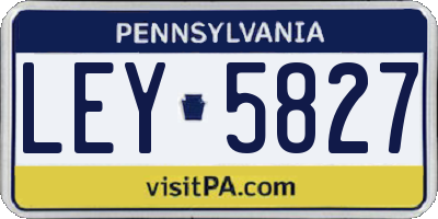 PA license plate LEY5827