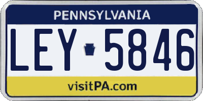 PA license plate LEY5846