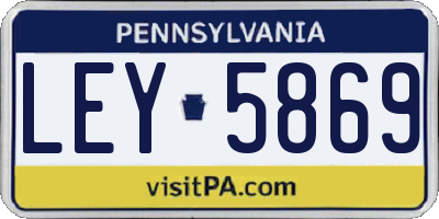PA license plate LEY5869