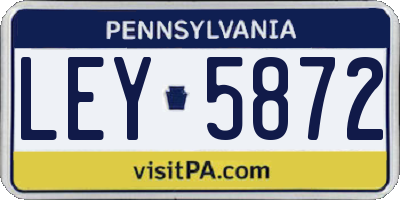 PA license plate LEY5872