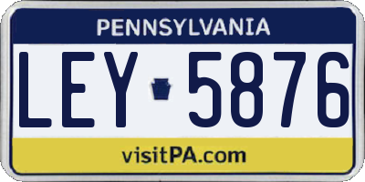 PA license plate LEY5876