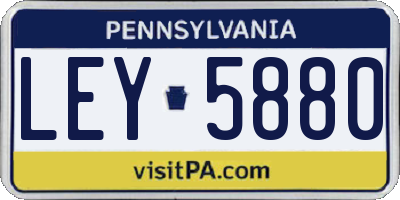 PA license plate LEY5880