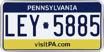 PA license plate LEY5885