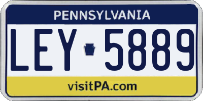 PA license plate LEY5889