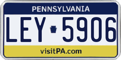 PA license plate LEY5906