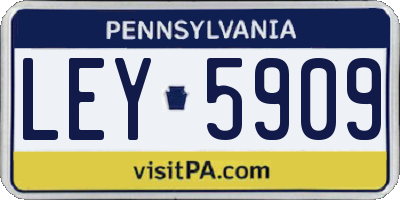 PA license plate LEY5909