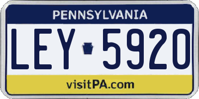 PA license plate LEY5920