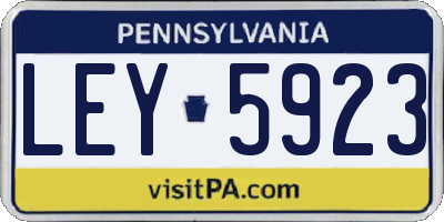 PA license plate LEY5923