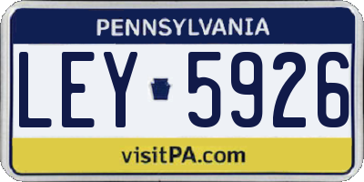 PA license plate LEY5926