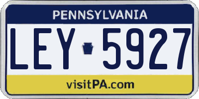 PA license plate LEY5927