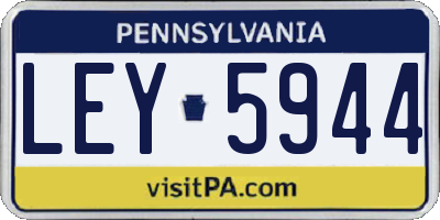 PA license plate LEY5944