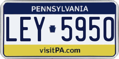 PA license plate LEY5950