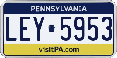 PA license plate LEY5953