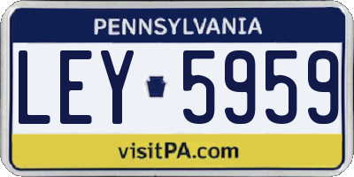 PA license plate LEY5959