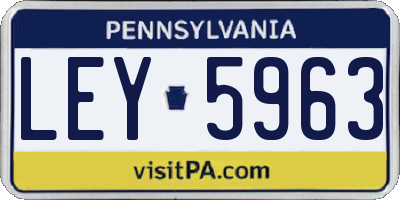 PA license plate LEY5963