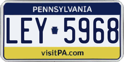 PA license plate LEY5968