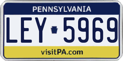 PA license plate LEY5969