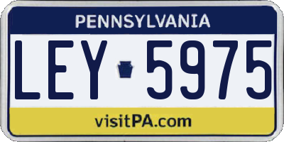 PA license plate LEY5975