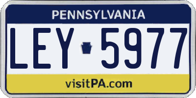 PA license plate LEY5977