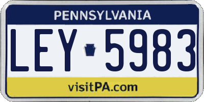 PA license plate LEY5983