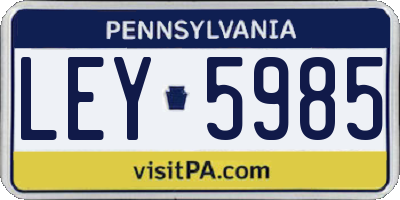 PA license plate LEY5985