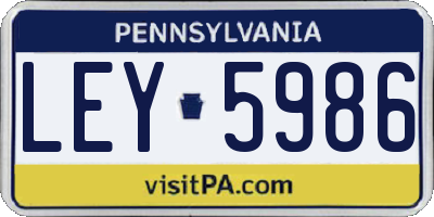 PA license plate LEY5986