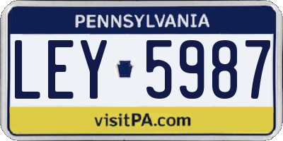 PA license plate LEY5987