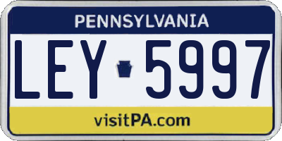 PA license plate LEY5997