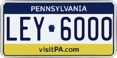 PA license plate LEY6000