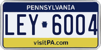PA license plate LEY6004