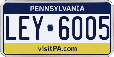 PA license plate LEY6005