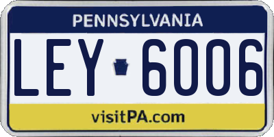 PA license plate LEY6006