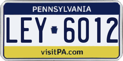 PA license plate LEY6012