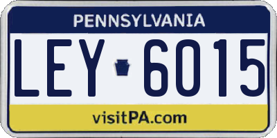 PA license plate LEY6015