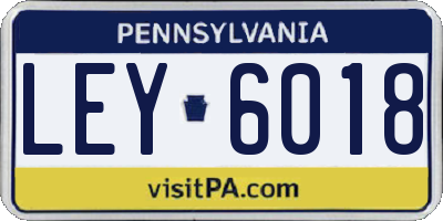 PA license plate LEY6018