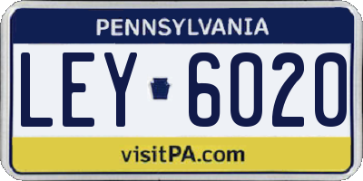 PA license plate LEY6020