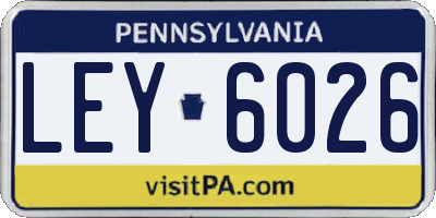 PA license plate LEY6026