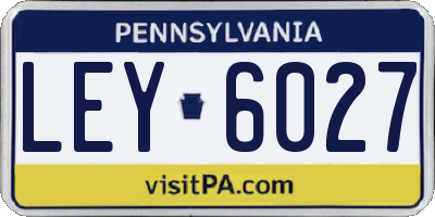 PA license plate LEY6027