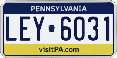 PA license plate LEY6031
