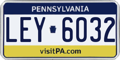 PA license plate LEY6032