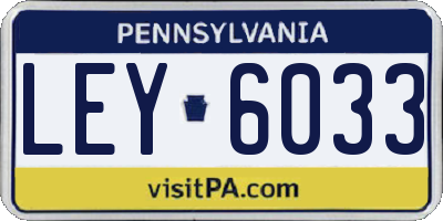 PA license plate LEY6033