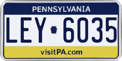 PA license plate LEY6035