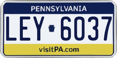 PA license plate LEY6037