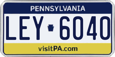 PA license plate LEY6040