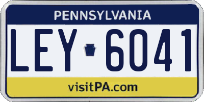 PA license plate LEY6041