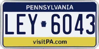 PA license plate LEY6043