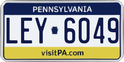 PA license plate LEY6049
