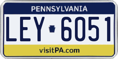PA license plate LEY6051