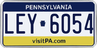 PA license plate LEY6054