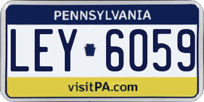 PA license plate LEY6059